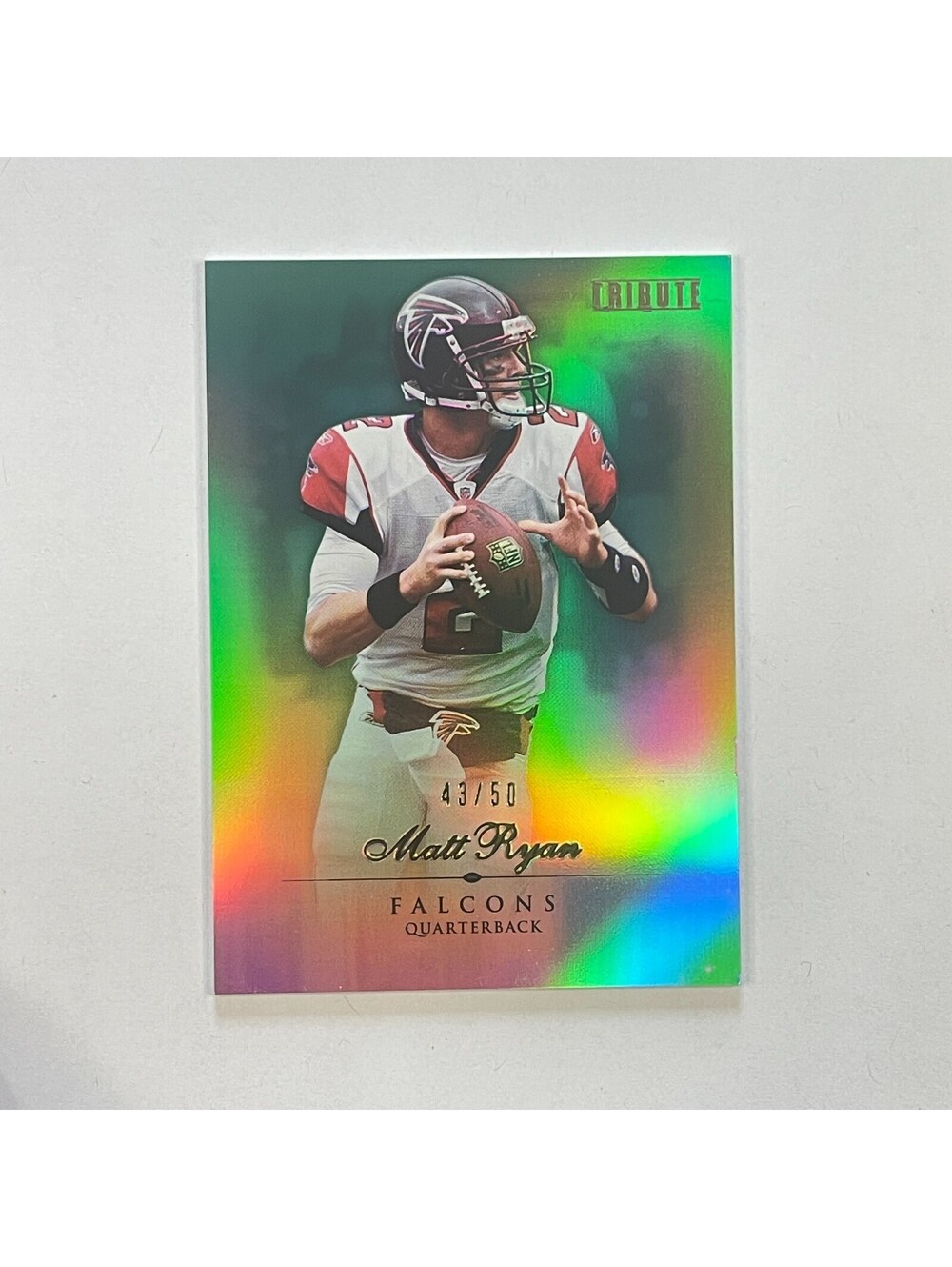 2010 Topps Tribute #93 Matt Ryan Green Rainbow /50 Serial Falcons Refractor Card